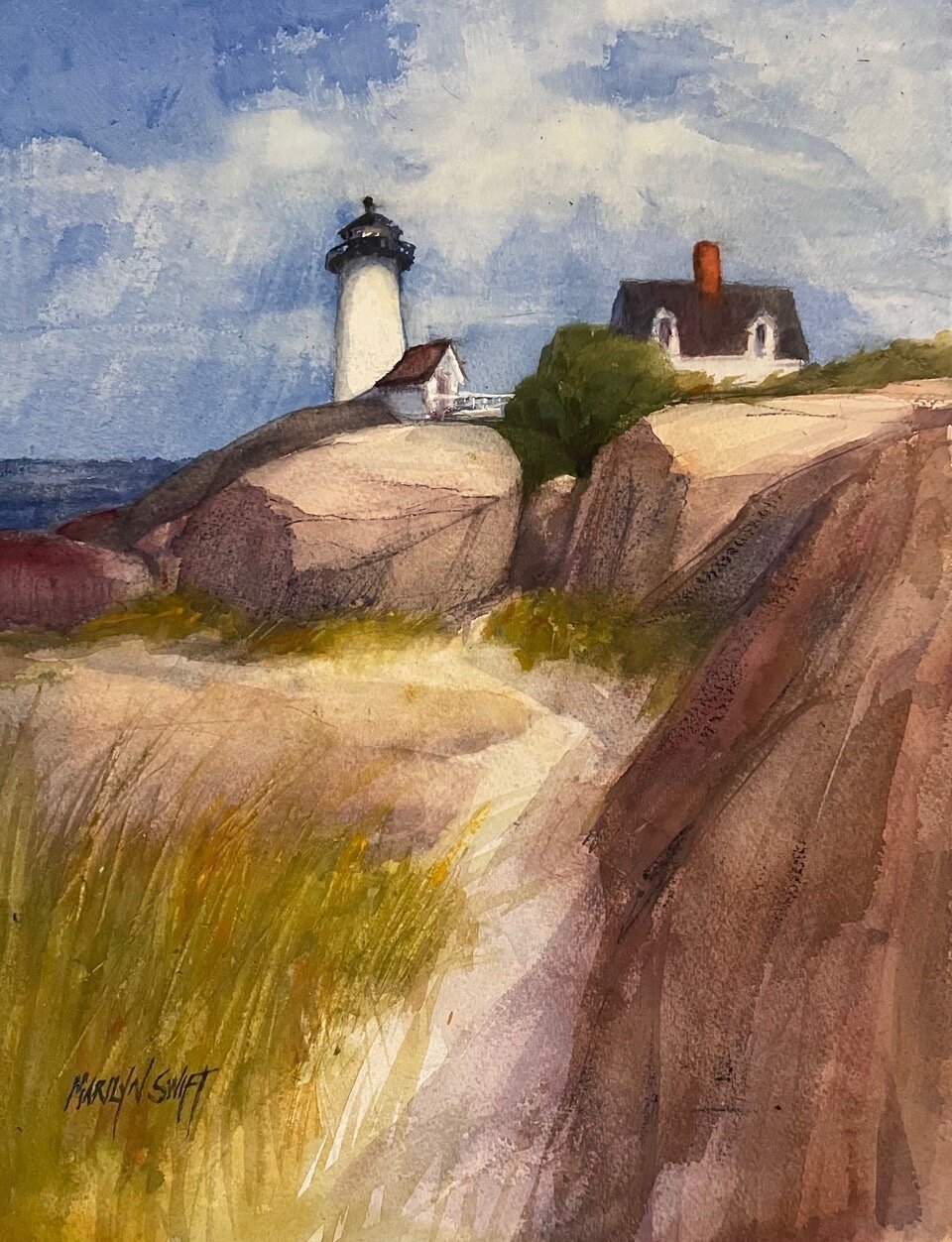 Marilyn Swift , Annisquam Light Watercolor, 16 x 12 in. $1,000