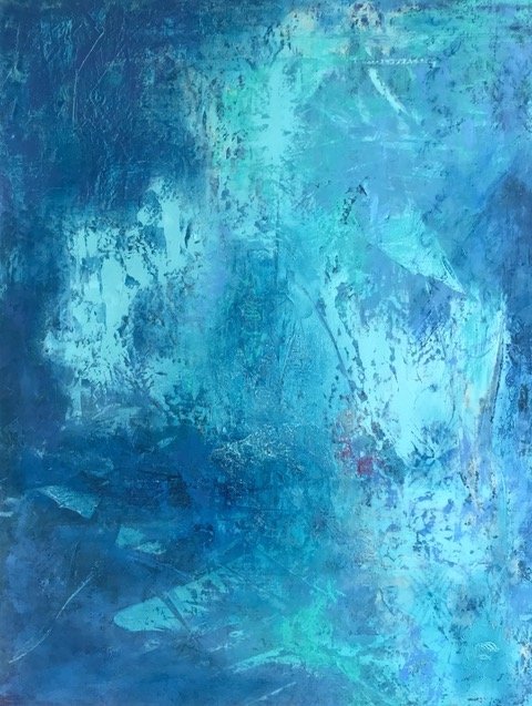 Carmela Martin , Blue Skies Oil and Cold Wax, 30 x 24 in. $1,800
