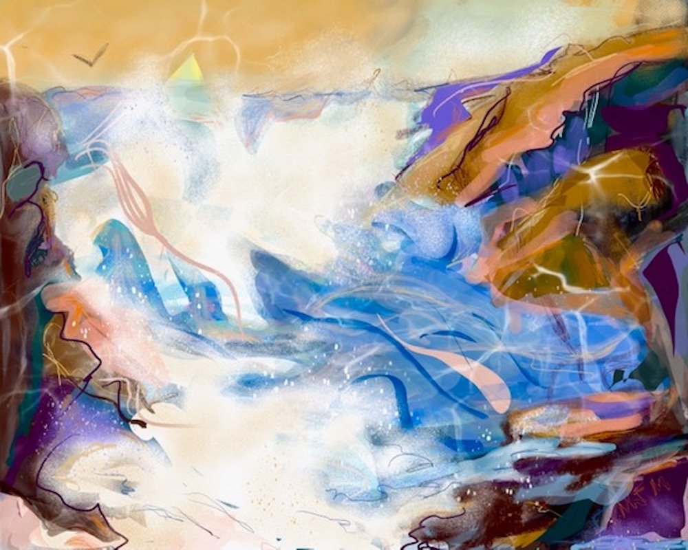 Mary Jane Mulholland , Neptune’s Garden Digital, 12 x 18 7/8 in. $300