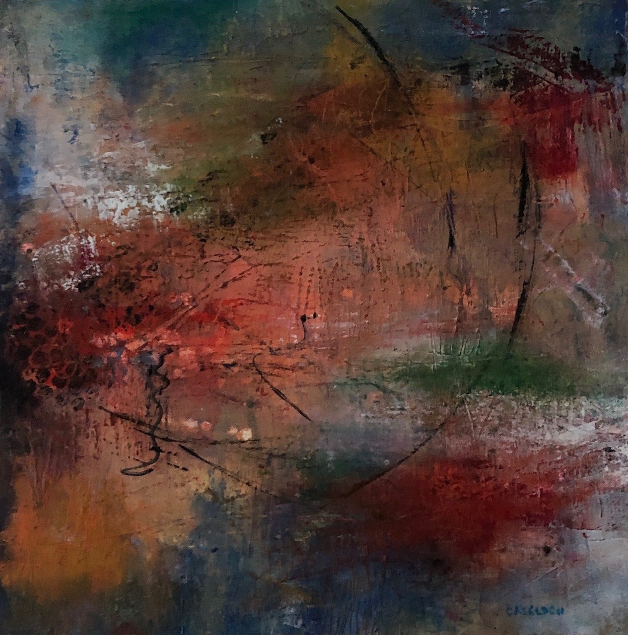 Donna Caselden , Rockport Quarry Pool Mixed Media $1,100