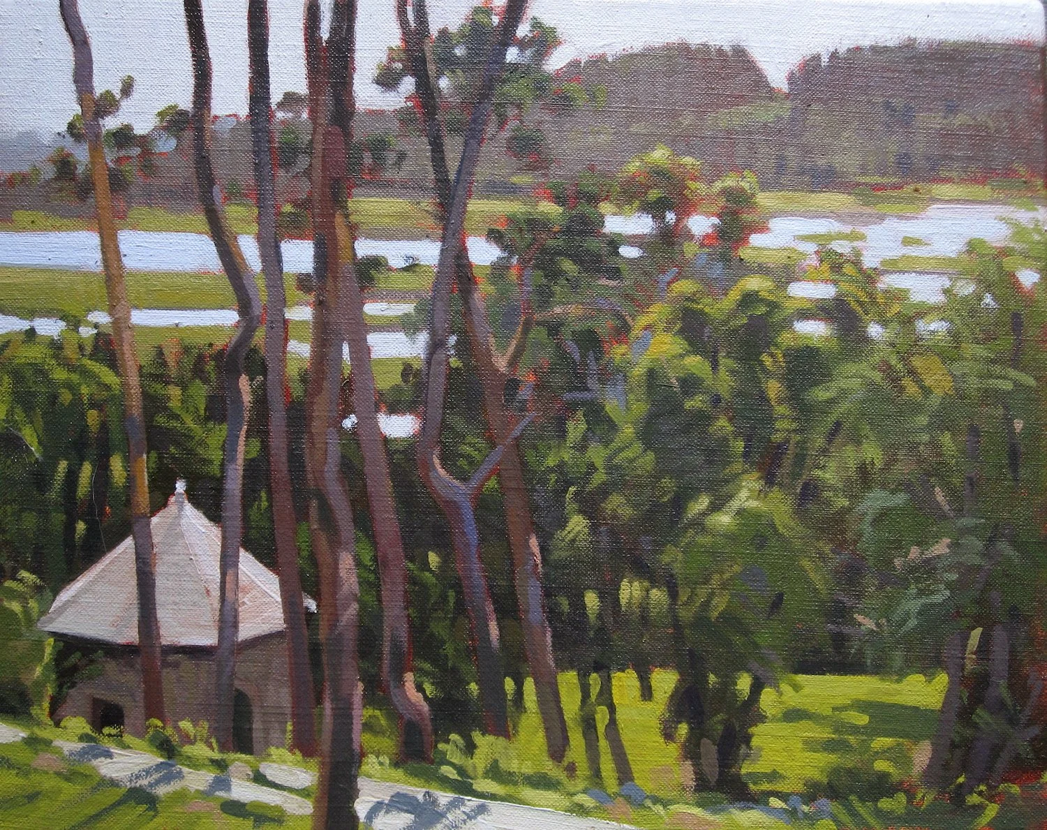   George Martin ,  Tall Stand  Oil, 11 x 14 in.  $950                     