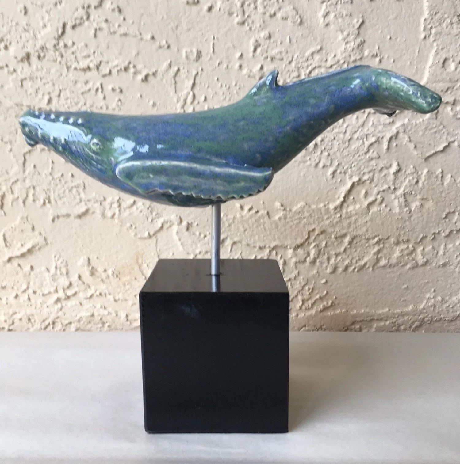   Robert Bliss ,  Humpback Whale  Glazed Fired Clay, 9 x 3 1/2 x 9 3/4 in.  $75  