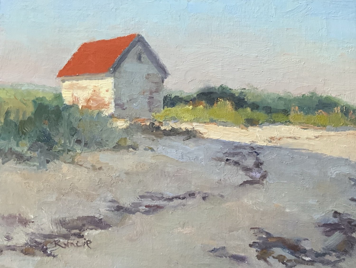 Peg Runcie , Late Light Brant Point Nantucket Oil, 6 x 8 in. $550