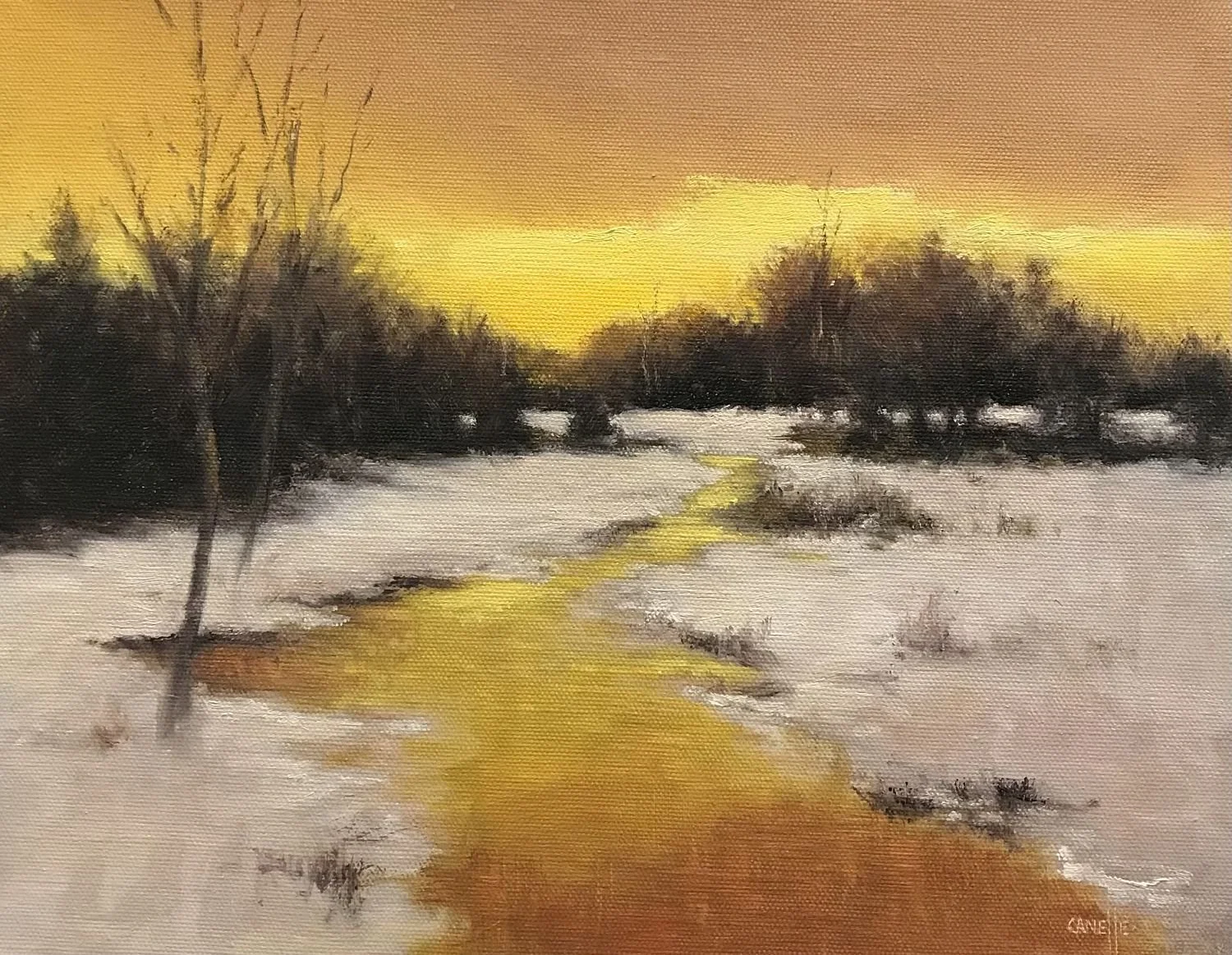 Teri Canelle Eramo , Winter Reflection Oil, 11 x 14 in. $650