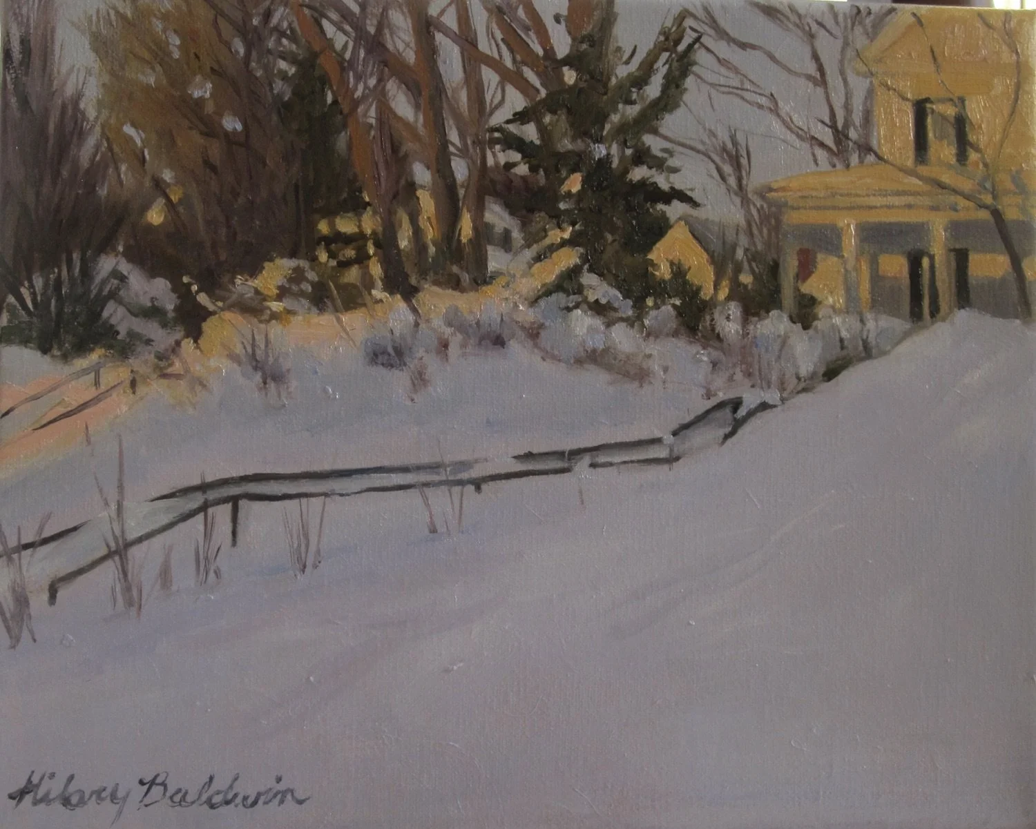 Hilary Baldwin , Snowed In Oil on Canvas, 8 x 10 in. $425