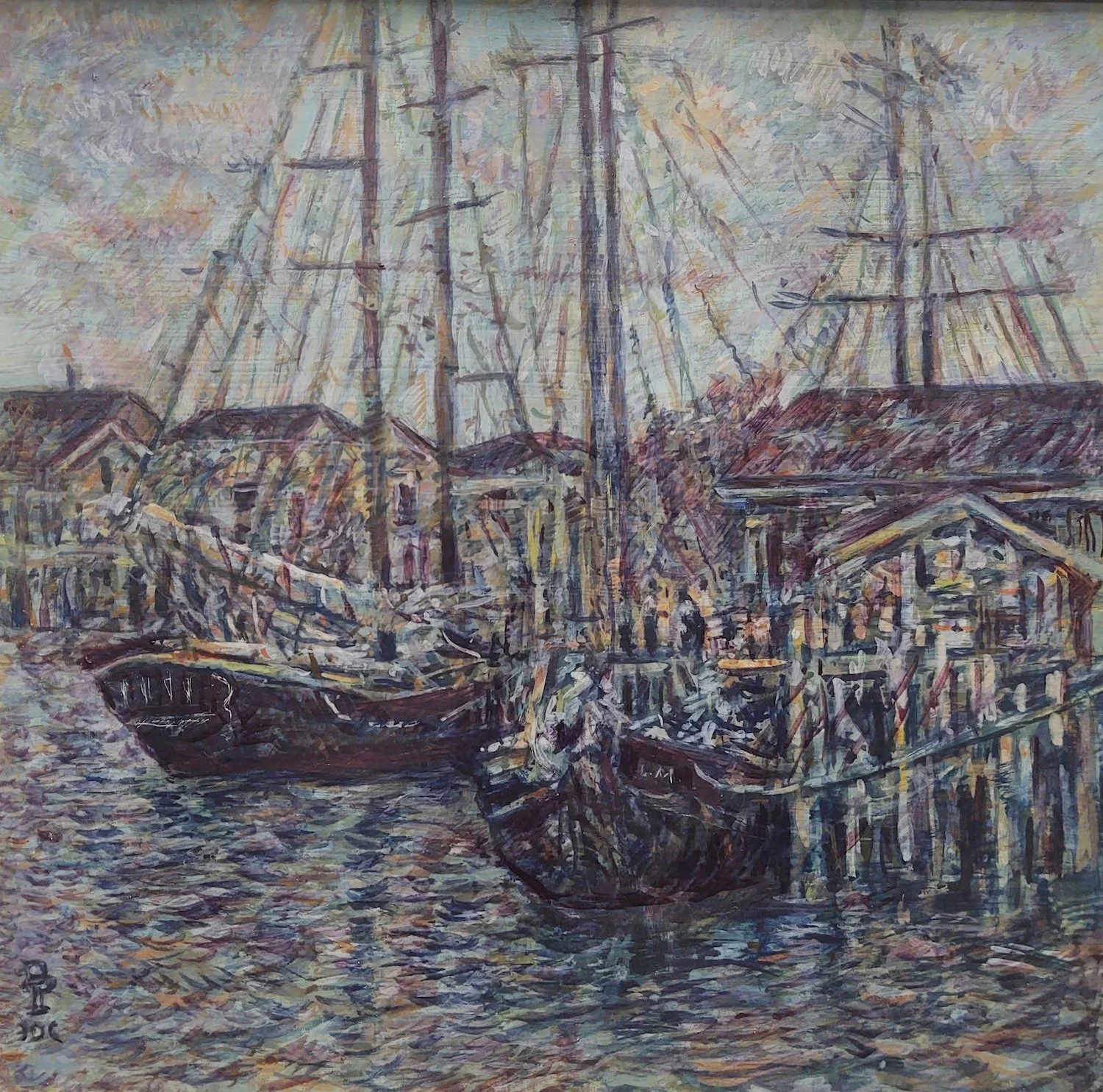   Dennis Poirier ,  Old Gloucester  Egg tempera, 12 x 12 in.  $1,800  