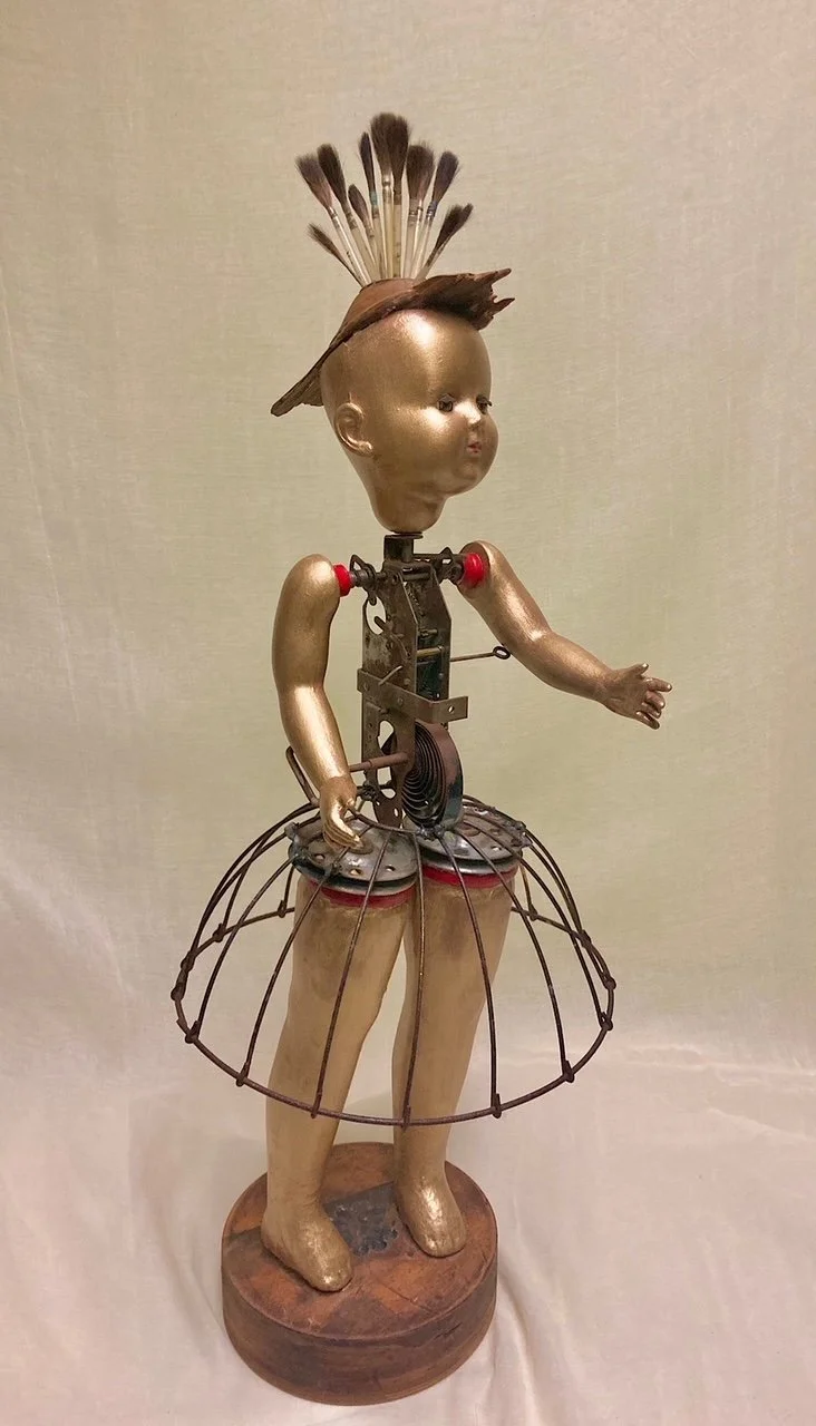   Pamela Courtleigh ,  Gilt Girl Guilt Gone  Assemblage  $525  