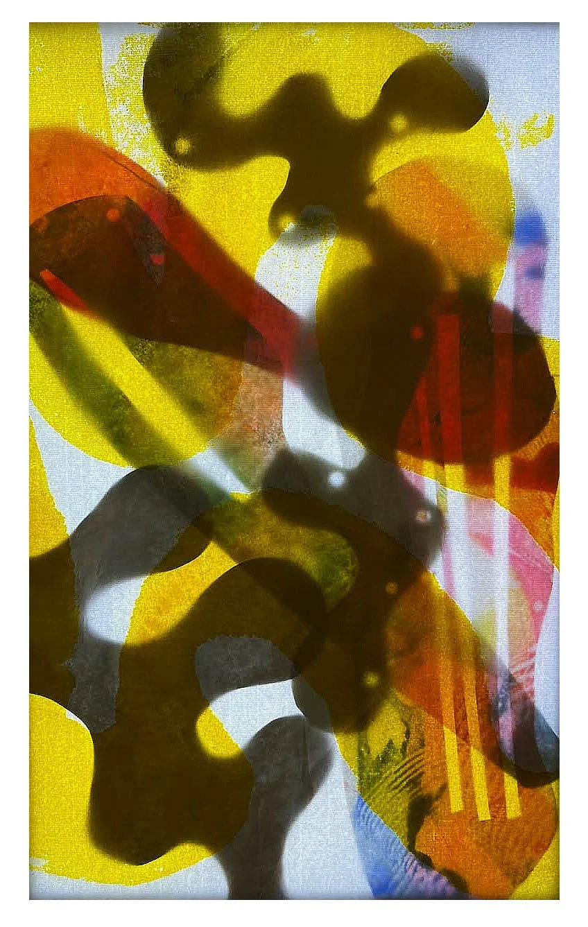   Judy Schmid ,  Finding Joy  Illuminated mixed media, stand alone, 15 x 20 in.  $900  