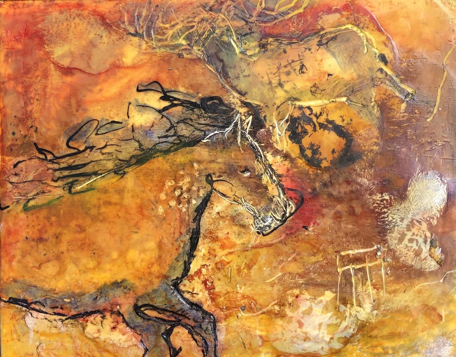 Rosemary (Paddy) Ryding , Grotto Encaustic, 16 x 13 in $500 Honorable Mention