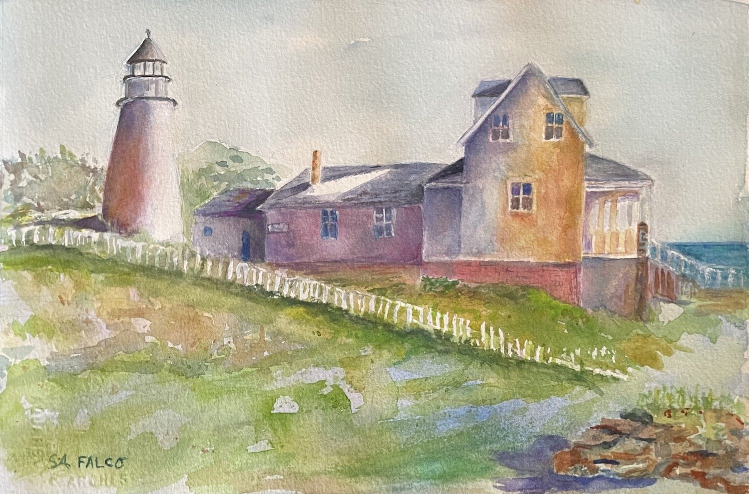 Sheila Falco , Pemaquid Light Watercolor, 8 x 10 in $150