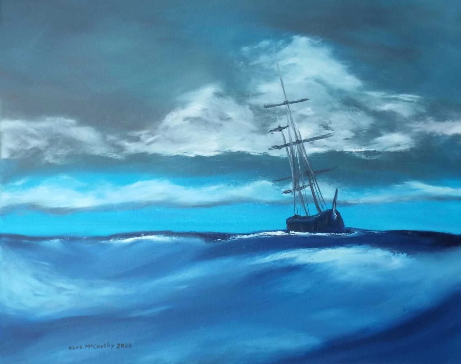 Charles McCarthy , Tempest Oil on canvas, 16 x 20 in $450