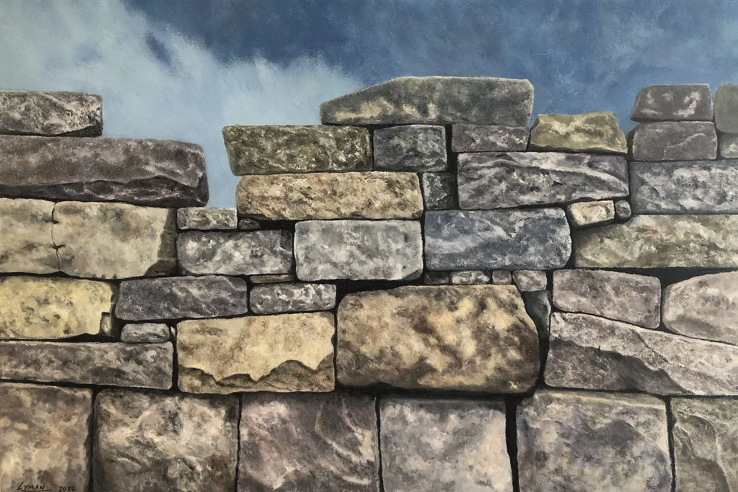 Daniel Lyman , Lane’s Cove Wall Oil on canvas, 24 x 36 in $1,400
