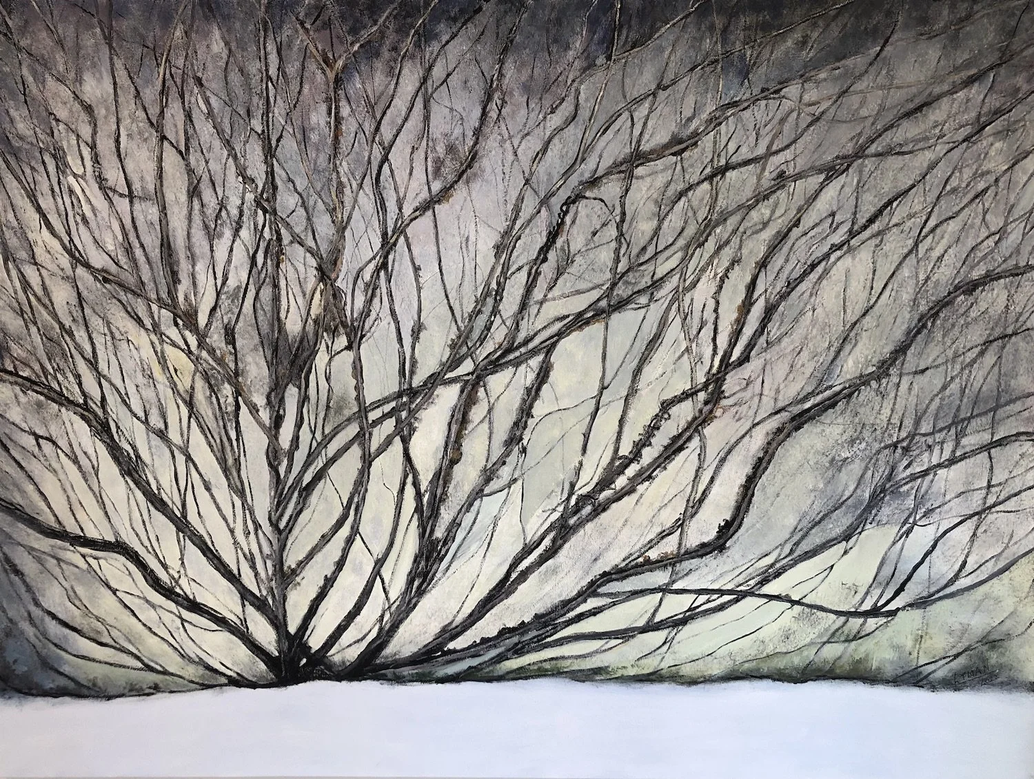 Daniel Lyman , Winter Espalier Oil on canvas, 36 x 48 in $1,600