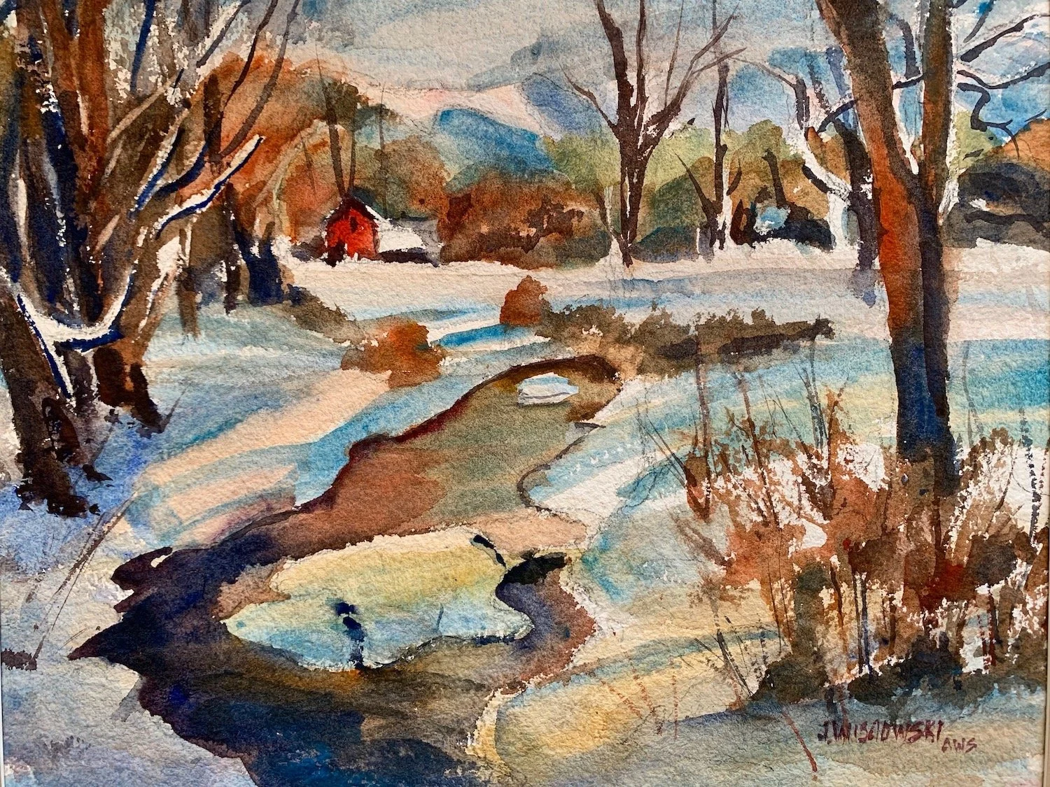 James Wisnowski , Spring Thaw Watercolor, 17 x 21 in $2,100