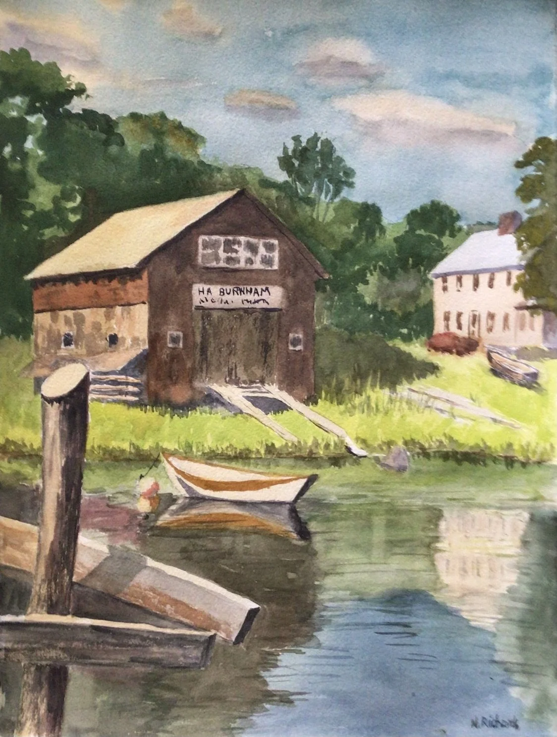   Nancy Richards ,  The Boatbuilder  Watercolor, 16 x 12 in  $450  