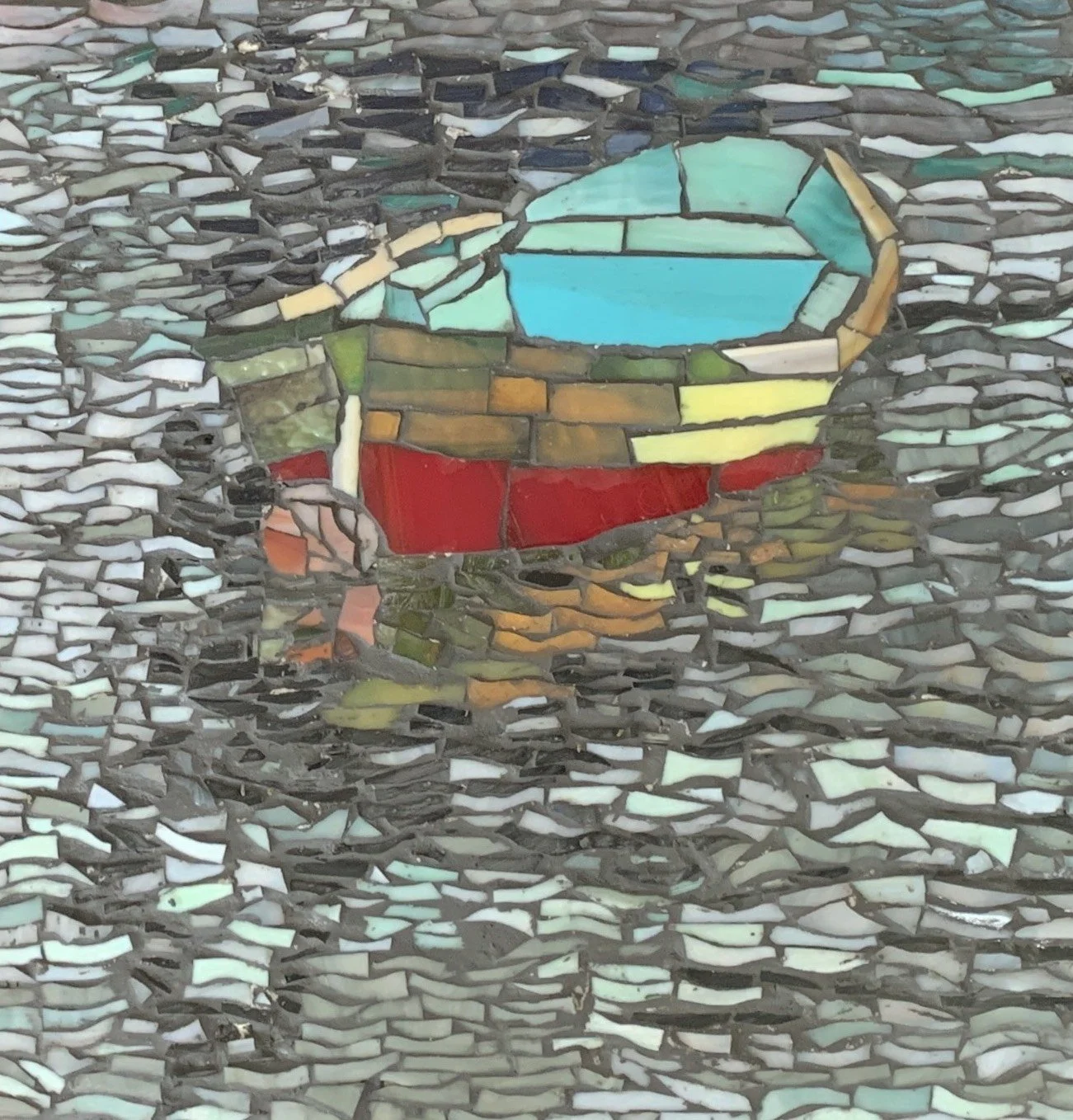   Cassie Doyon ,  Morning Reflection  Mixed media mosaic, 12 x 12 in.  SOLD  