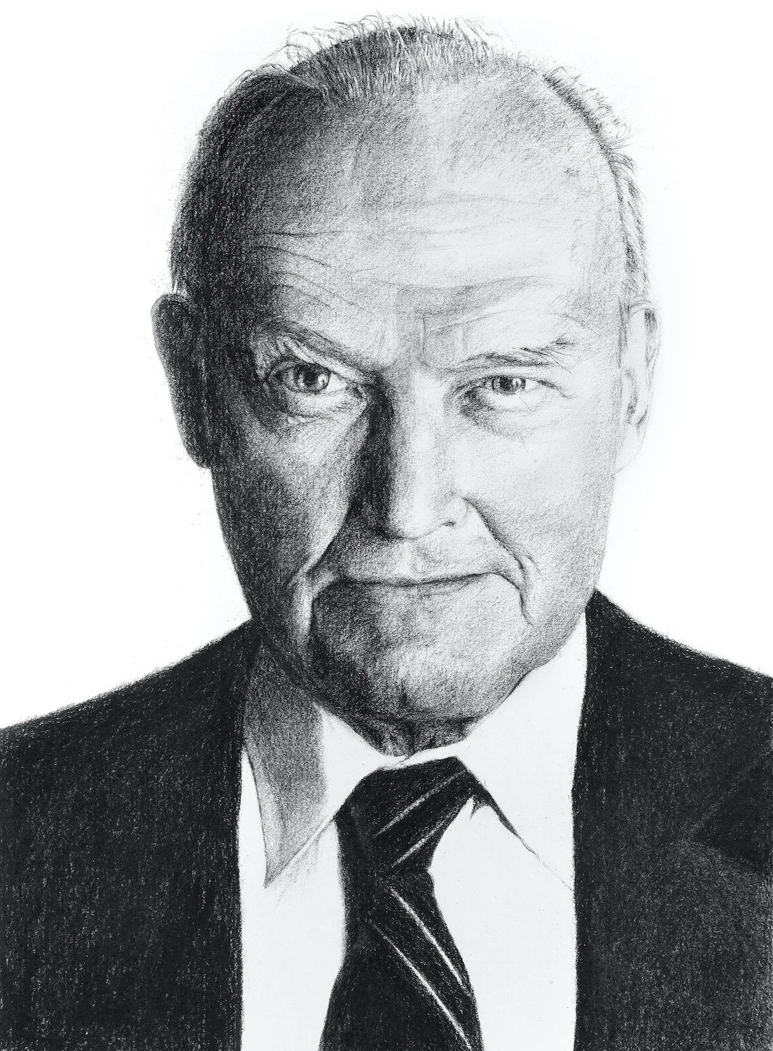 Cyrus Whittier , McGeorge Bundy – Born March 1919, Died Sept 1996 Charcoal, 16 3/4 x 11 1/2 in. NFS
