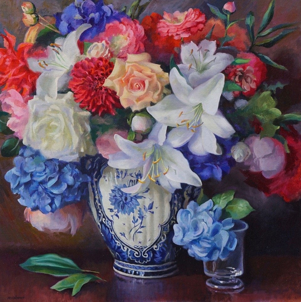 Jennifer McCalmont , Summer Blooms Oil, 24 x 24 in. $3,000