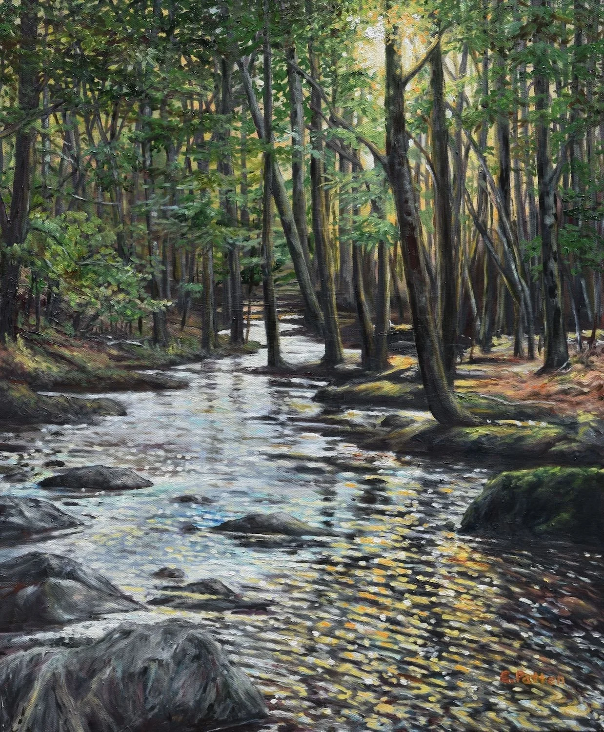   Eileen Patten Oliver ,  Maine Woods  Oil, 20 x 24 in.  $2,500  