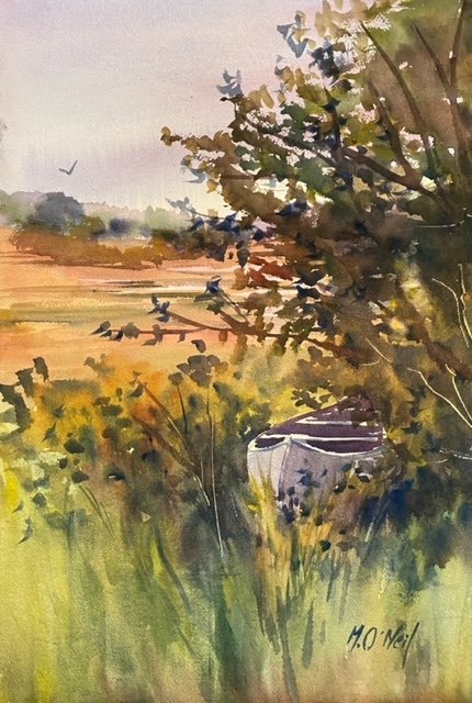 Michele O’Neil , Waiting Watercolor, 20 x 14 in. $850