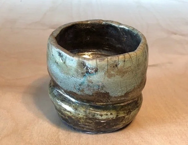   Richard Roche ,  Misshaped Pot  Glazed ceramic, 5 x 4 in.  $100  