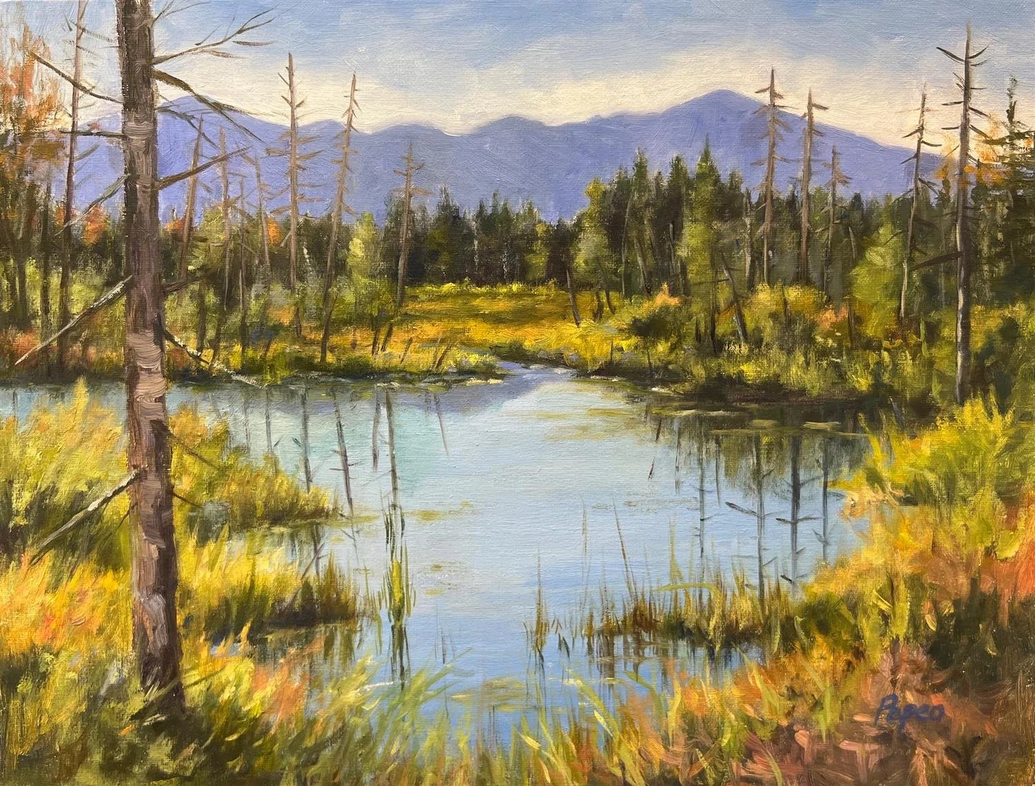 Holly Popeo , Autumn in Franconia Oil on canvas, 11 x 14 in. $850