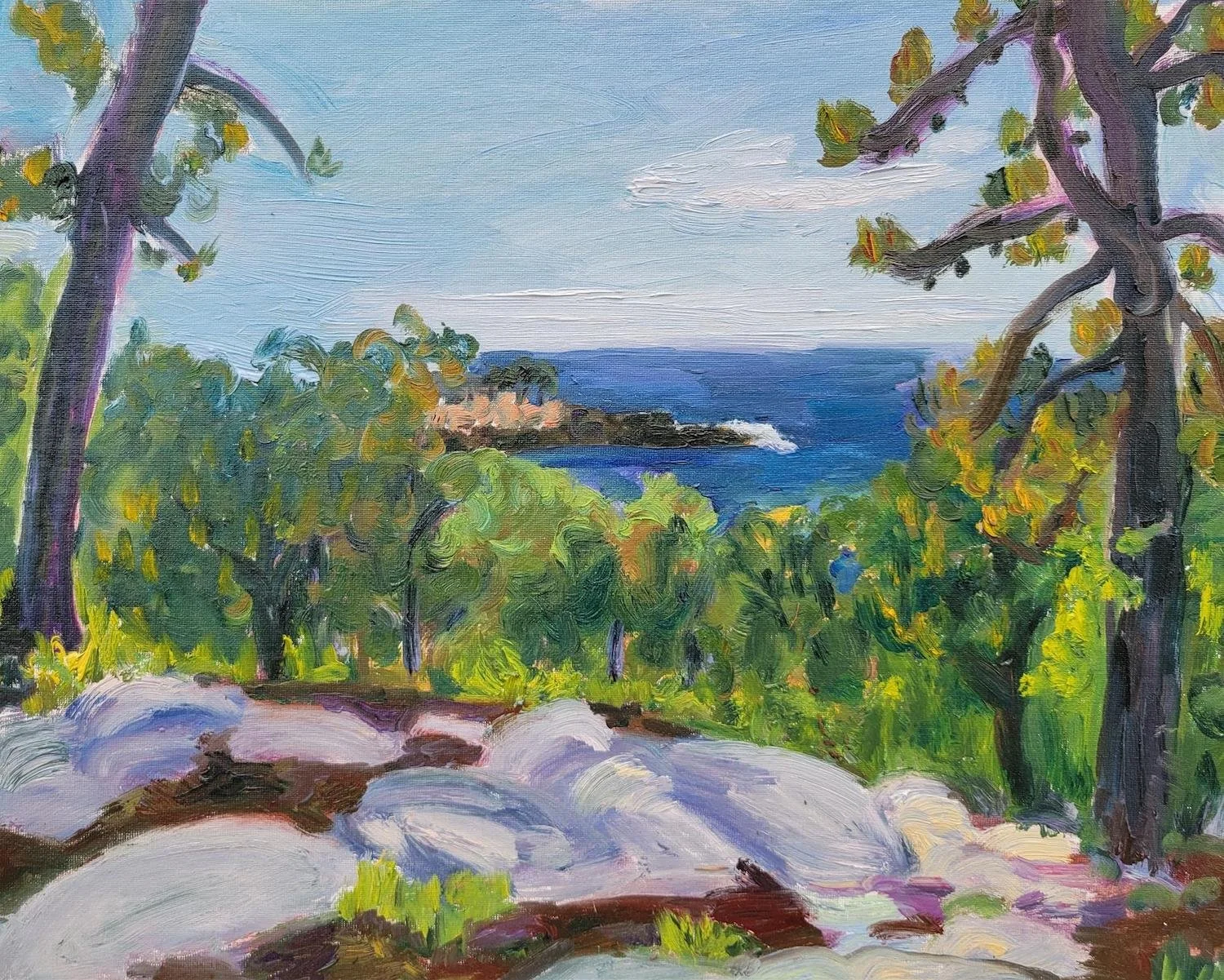 Margaret Spencer , Bungalow Hill in Spring Oil, 16 x 20 in.