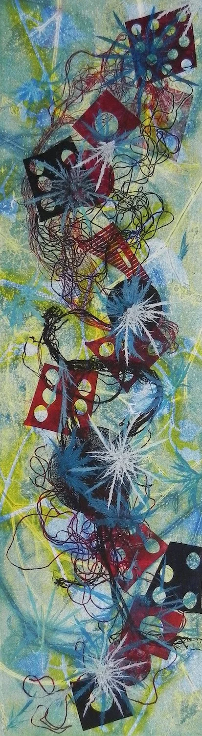 Lynda Goldberg , Surprise! Monoprint, 31 1/2 x 13 in. $375