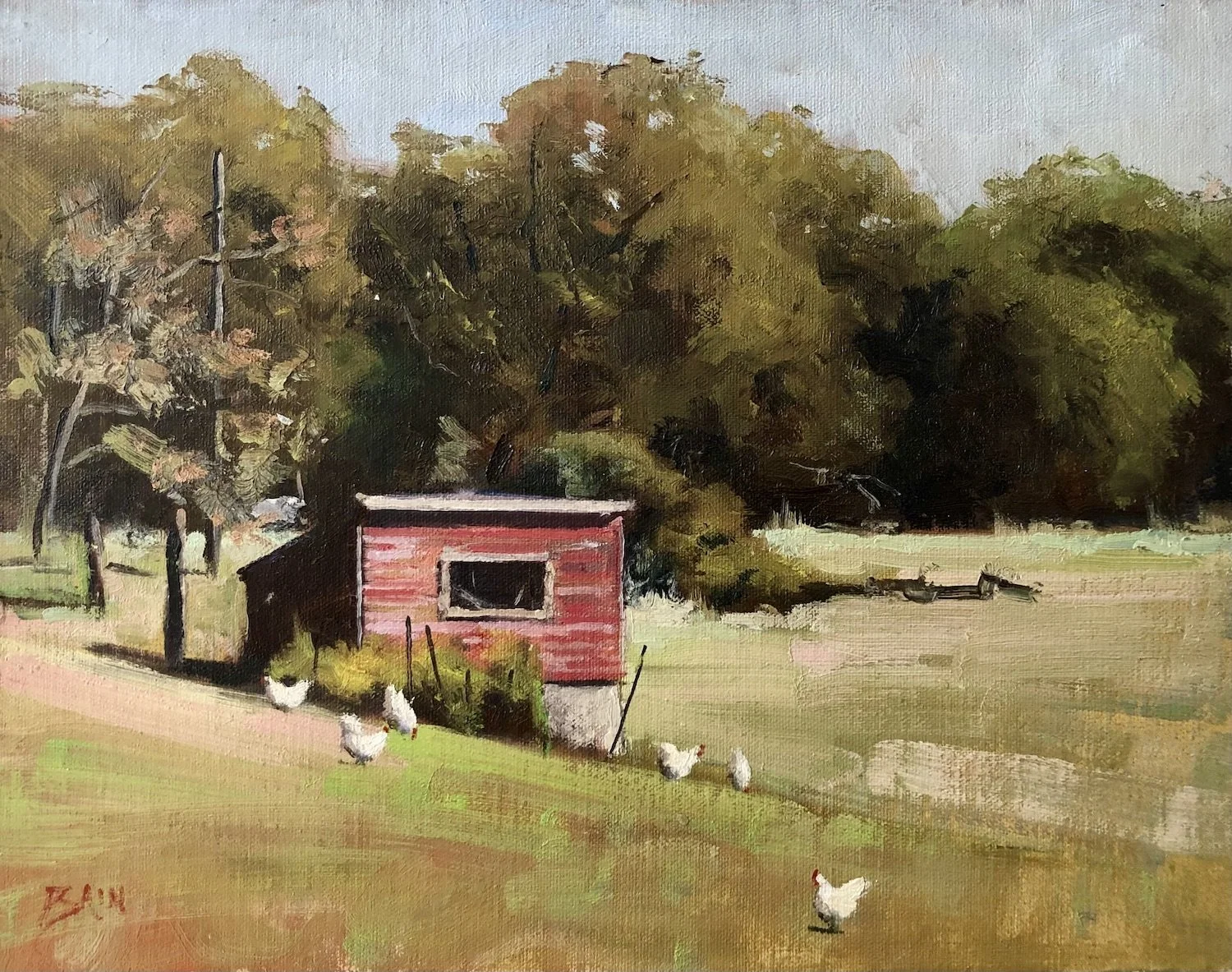 Peter Bain , Free Range Oil, 11 x 14 in. $650