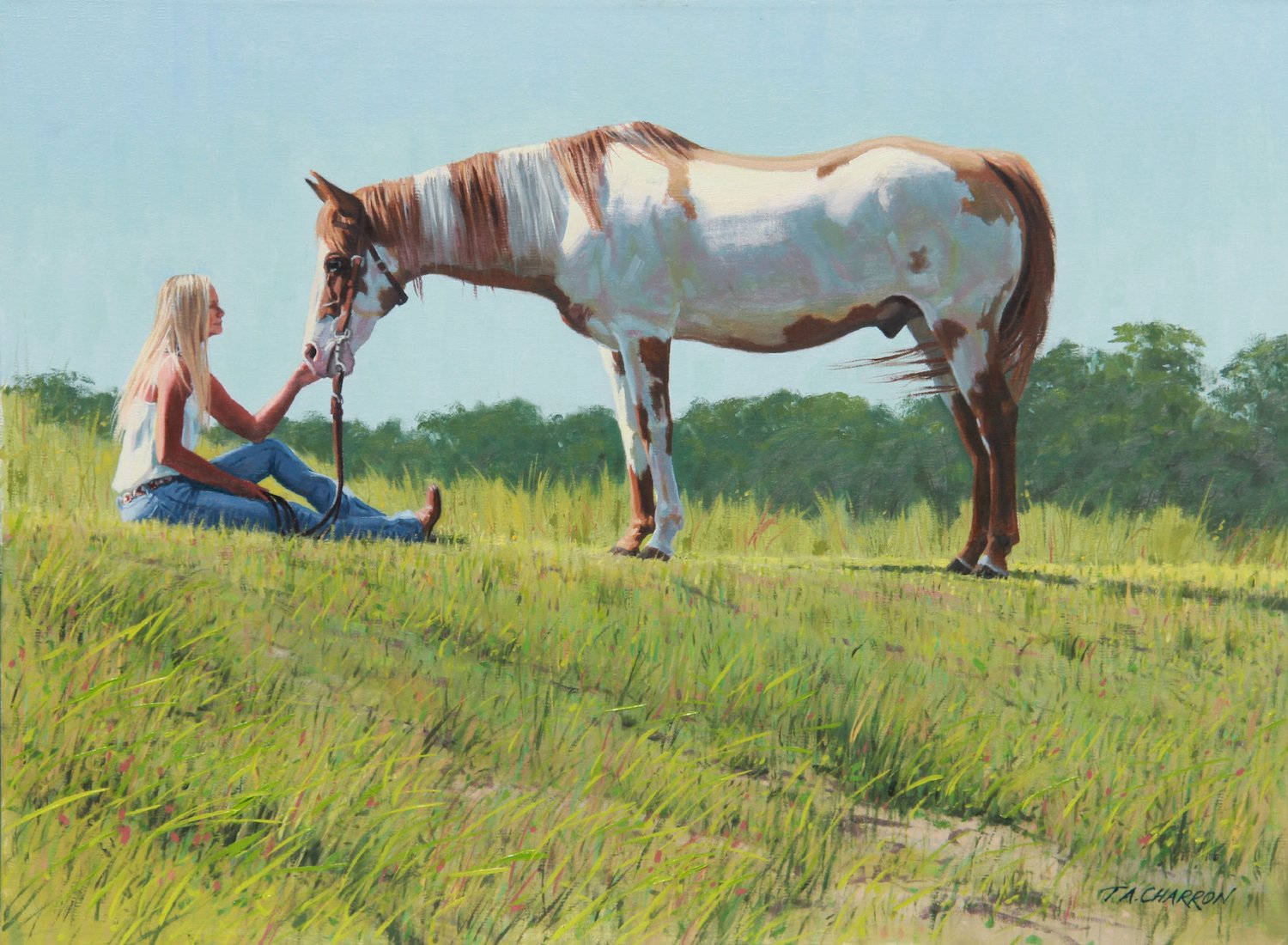   T. A. Charron ,  Prides Painted Champion  Oil on linen, 18 x 24 in.  $6,500   Helen Van Wyk Memorial Medal &amp; Award  