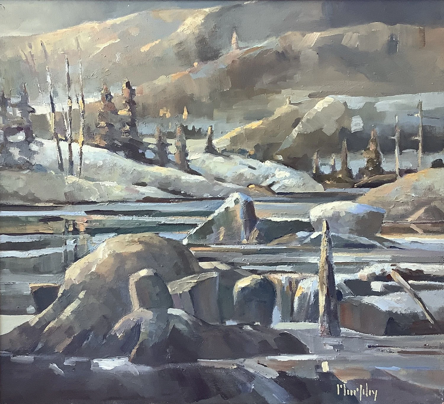 Jim Murphy , Rough and Tumble Oil on canvas, 20 x 22 in. $2,200