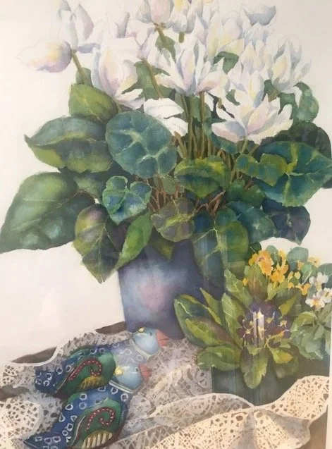 Nancy Caplan , My Favorite Things Watercolor 36 1/2 x 27 in. $700