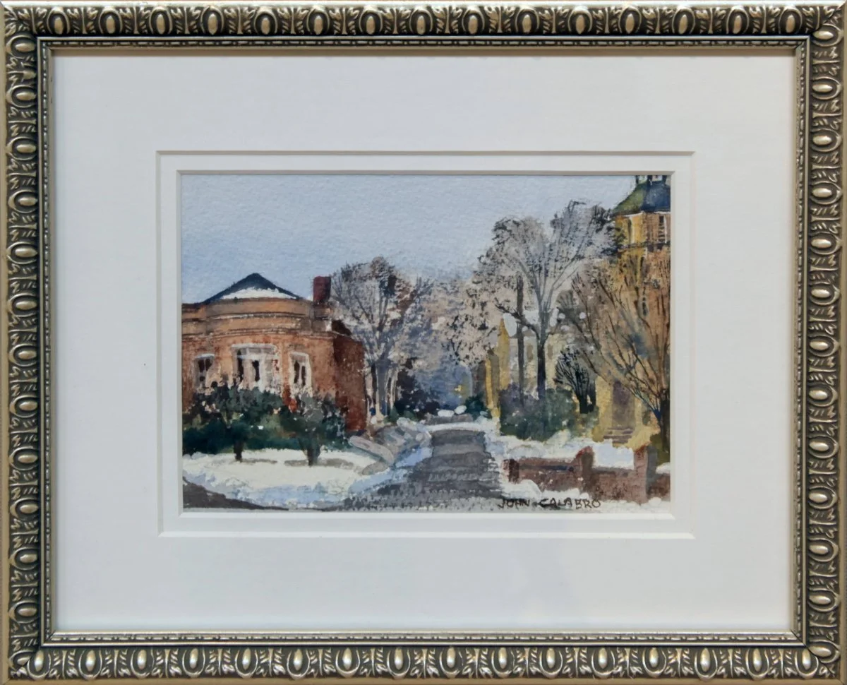   Lot 1 -  The Carnegie, Rockport   John Calabro  (d.2017)  watercolor, 4.5 x 6.5 in., signed l.r.  excellent, estimate: $200-300 