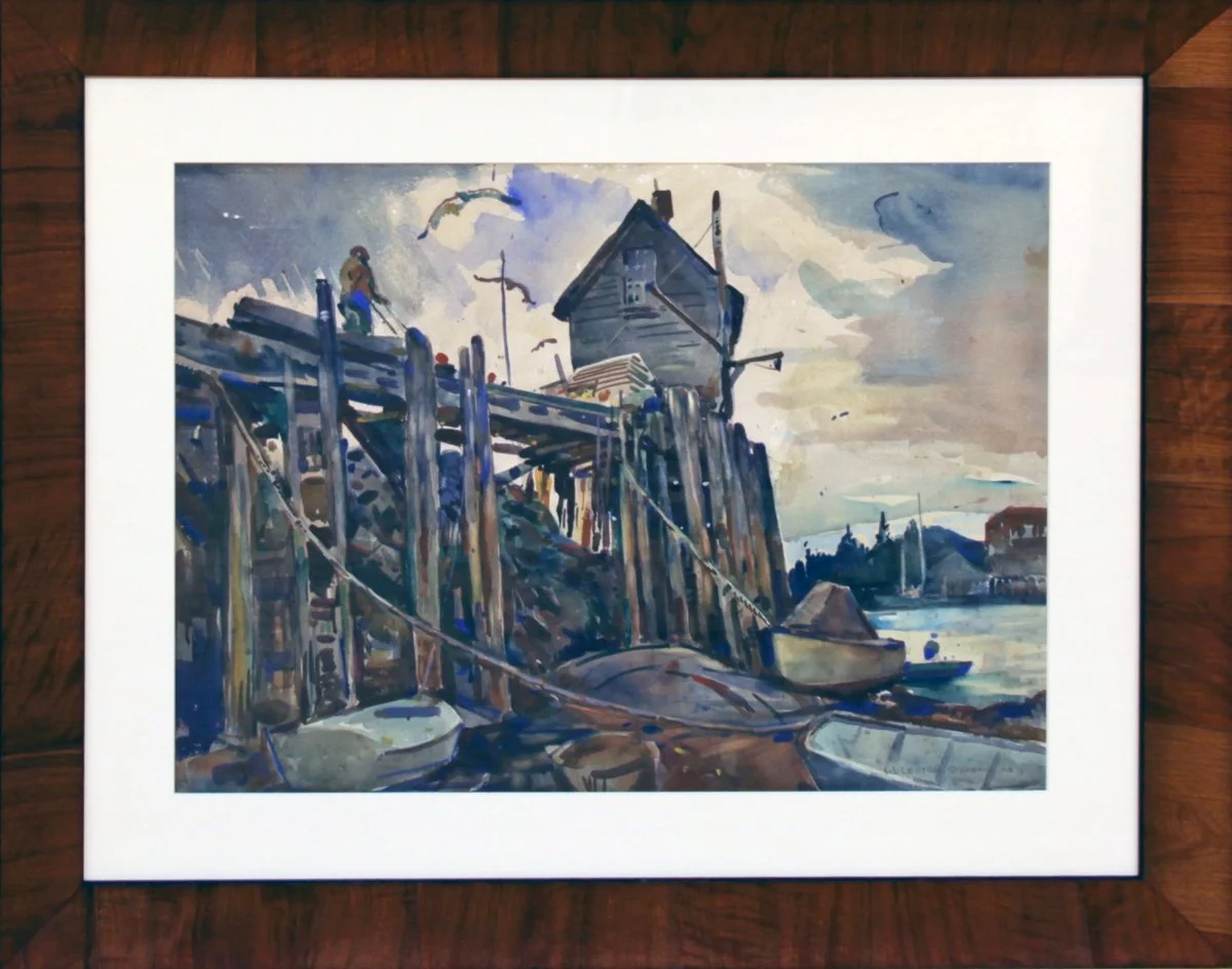   Lot 20 -  Harbor Scene   W. Lester Stevens  (1888-1969)  watercolor, 20.5 x 27 in., signed l.r.  very good, estimate: $1,000-1,500 