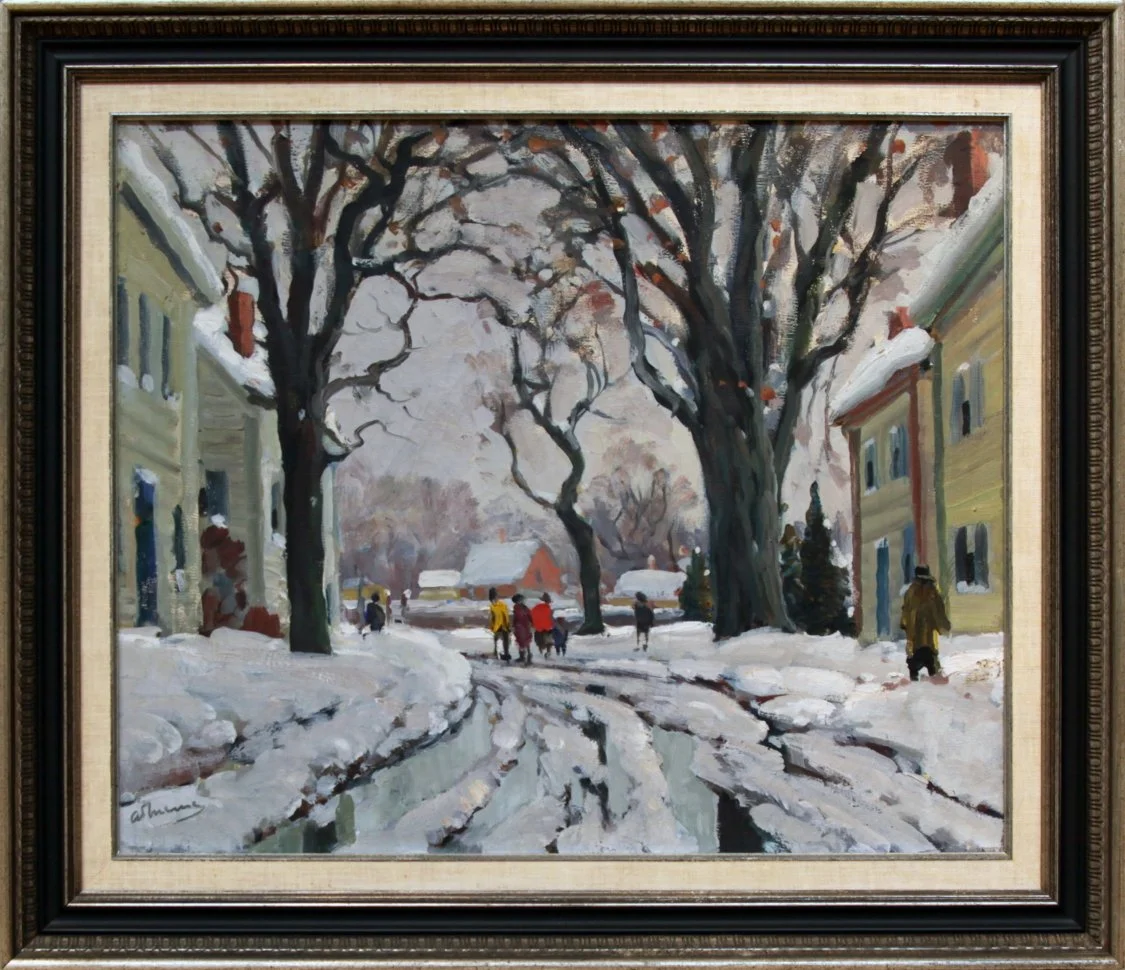   Lot 30 -  South St. Rockport Winter (aka Winter Scene)   Anthony Thieme  (1888-1954)  oil on canvas, 20 x 24 in., signed l.l.  good, estimate: $3,000-6,000 