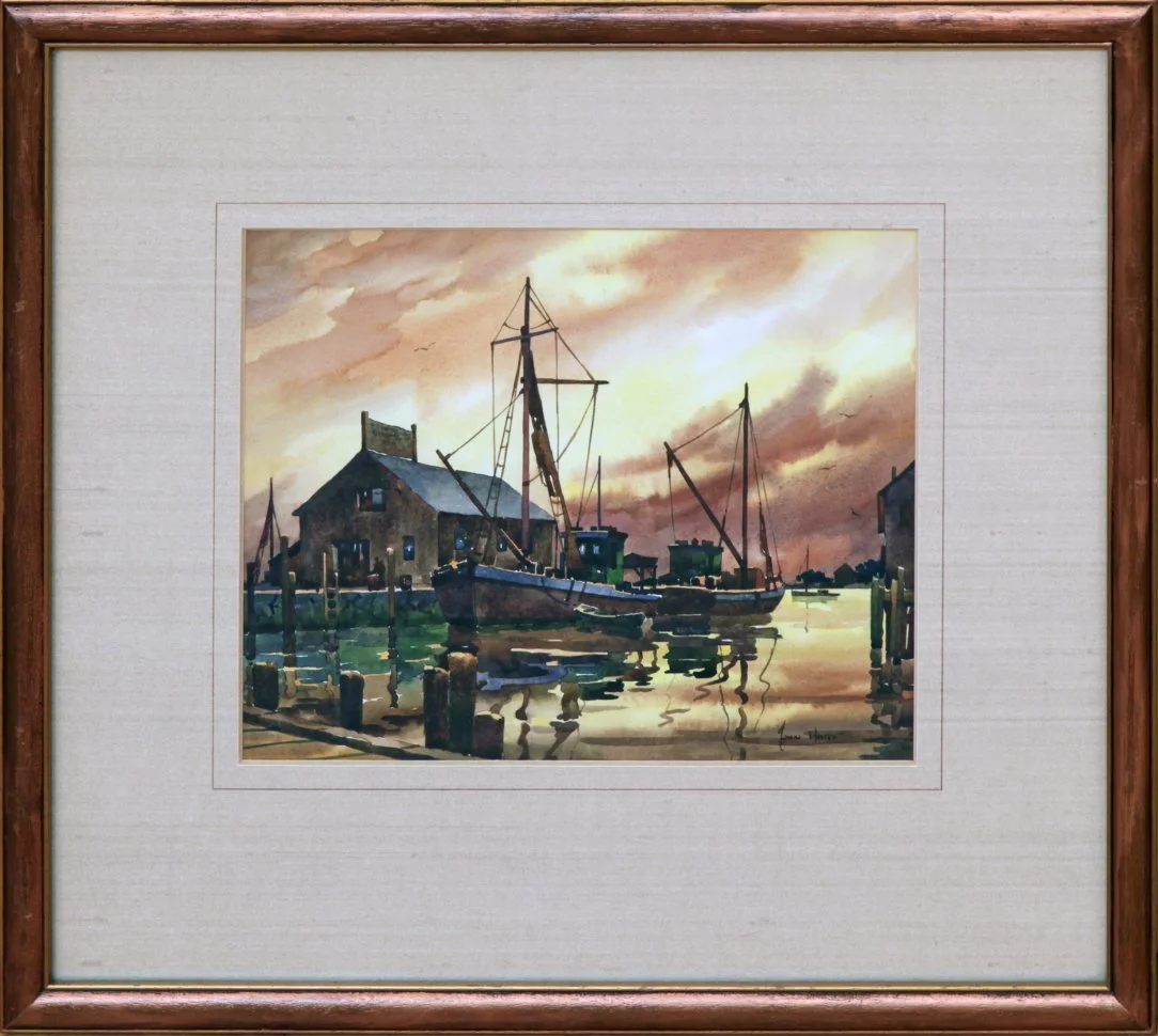   Lot 34 -  Evening Sunset, Cape Cod   John C. Hare  (1908-1978)  watercolor, 9.5 x 11.5 in., signed l.r.  very good, estimate: $250-350 