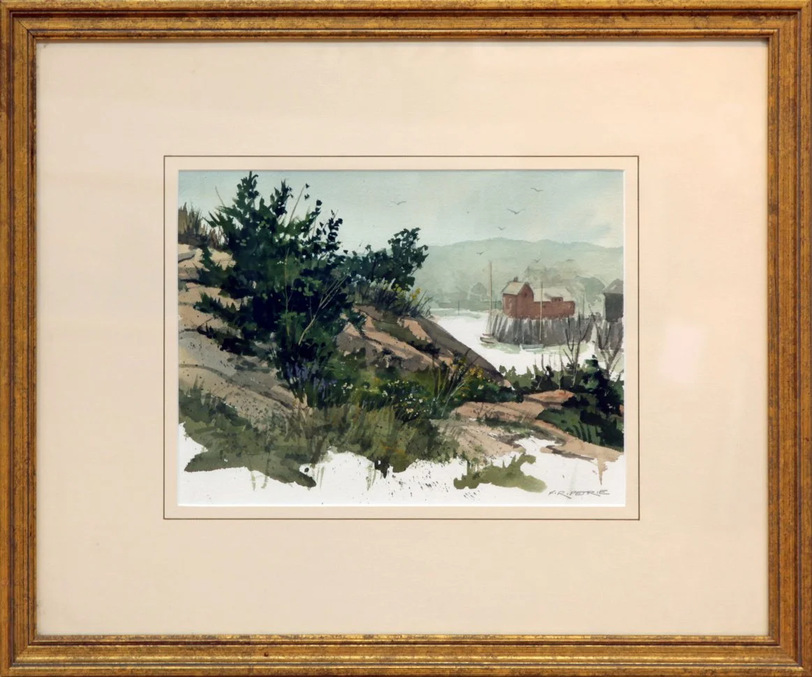   Lot 56 -  Motif #1 from the Headlands   Ferdinand R. Petrie  (1925-2007)  watercolor, 9 x 12 in., signed l.r.  excellent, estimate: $200-300 