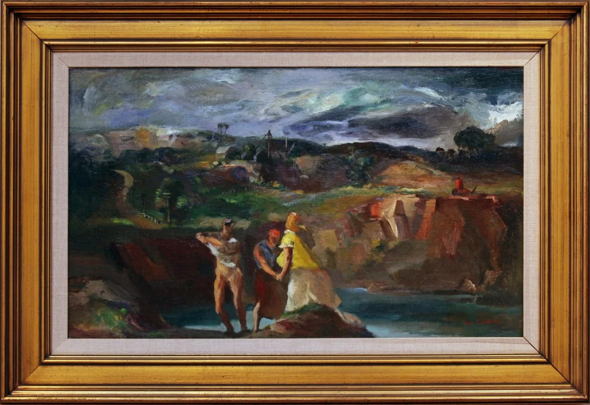   Lot 81 -  Quarry Swimmers   Jon Corbin o (1905-1964)  oil on canvas, 18 x 30 in., signed l.r.  very good, estimate: $2,000-4,000 