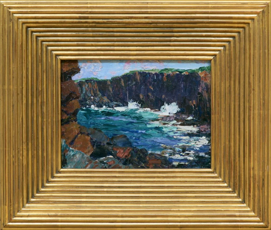   Lot 131 -  Galapagos Island   Attrib. to Harry L. Hoffman  (1871-1964)  oil on board, 6 x 8 in., unsigned - estate stamped  very good, estimate: $700-900 