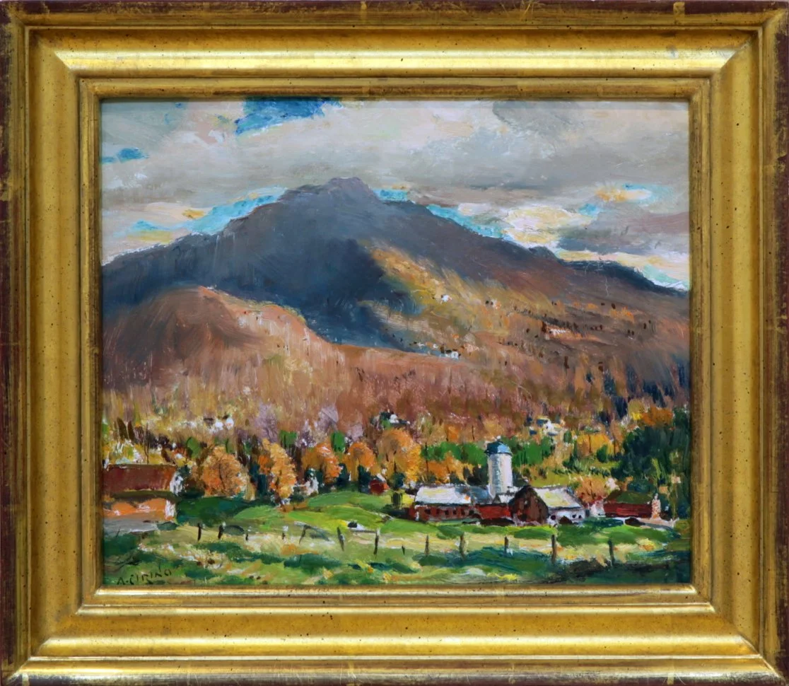   Lot 132 -  Vermont   Antonio Cirino  (1888-1983)  oil on board, 10 x 12 in., signed l.l.  very good, estimate: $500-1,000 