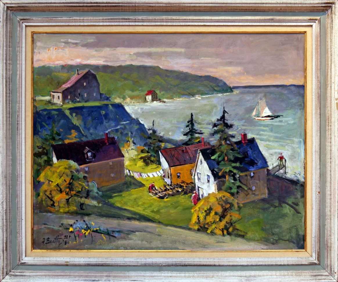   Lot 145 -  Monhegan Island Scene, 1980   Frank Beatty  (1899-1984)  acrylic on board, 24 x 30 in., signed l.l.  very good, estimate: $300-500 