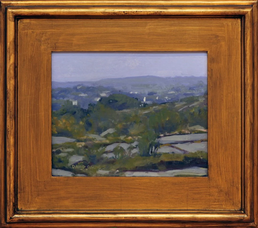   Lot 201 -  Sunset Hill, Annisquam River   David P. Curtis  (1950-2021)  oil on board, 8 x 10 in., signed l.l.  very good, estimate: $300-400 