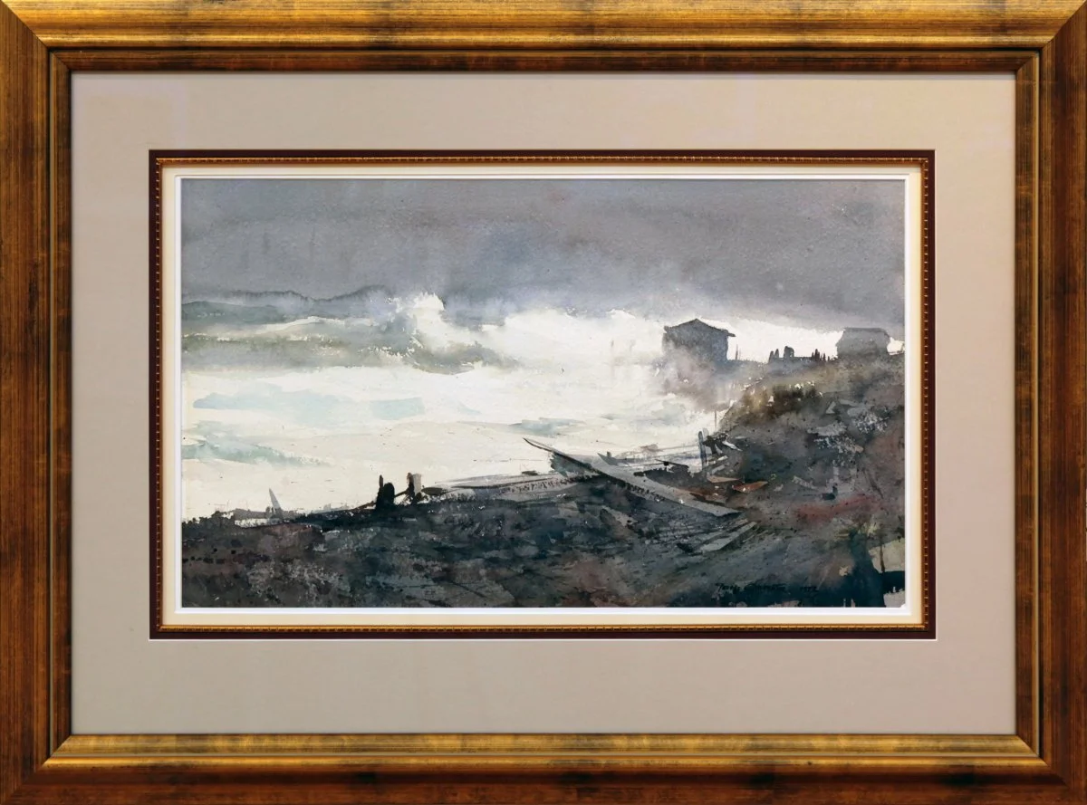   Lot 202 -  Storm of '72   George Carpenter  (1928-2006)  watercolor, 12.5 x 22 in., signed l.r.  excellent, estimate: $300-500 