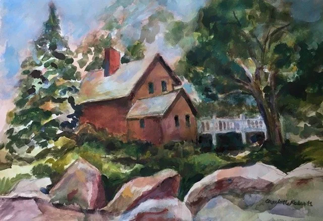   Charlotte Roberts ,  Little River View  Gouache, 10 x 13 1/2 in.  $500  