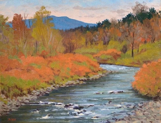   Dave Drinon ,  Late October, Stowe Vermont  Oil, 11 x 14 in.  $1,225  