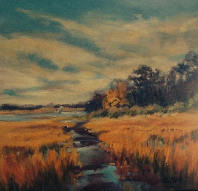   Michele O’Neil ,  The Last Sail  Oil, 16 x 16 in.  $1,200  