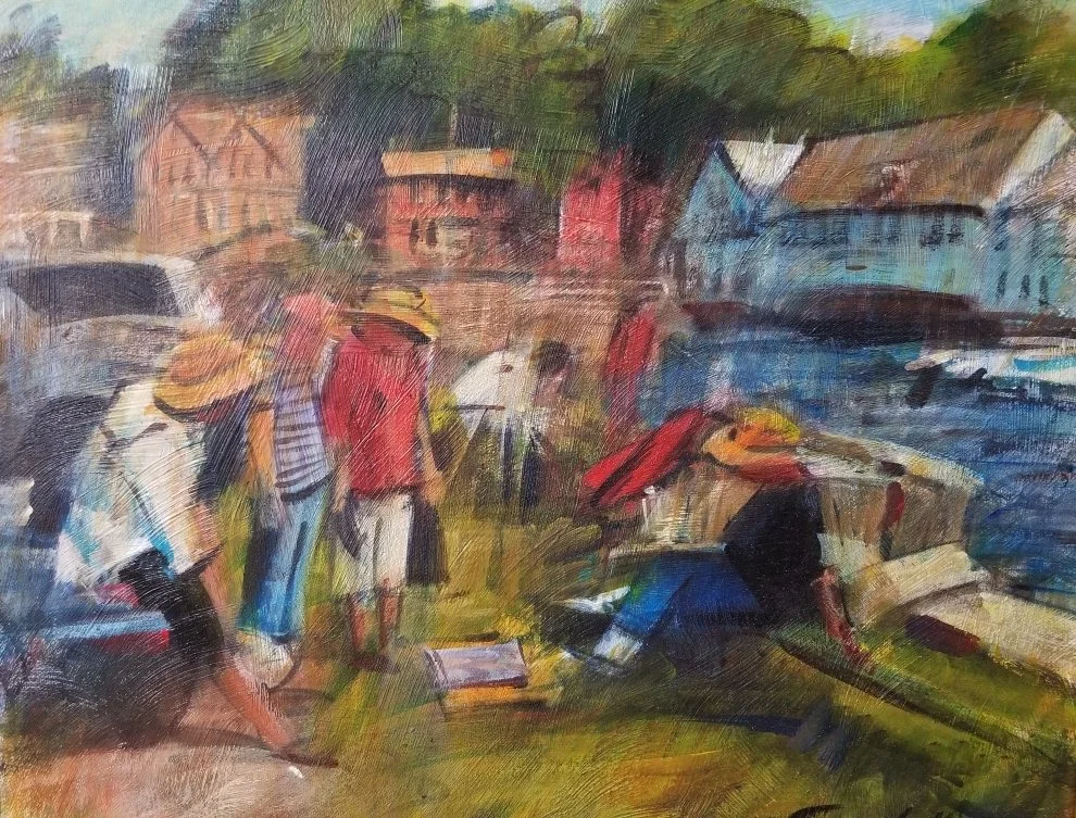  Tom Gill ,  The Critics  Acrylic on canvas, 12 x 16 in.  $500  