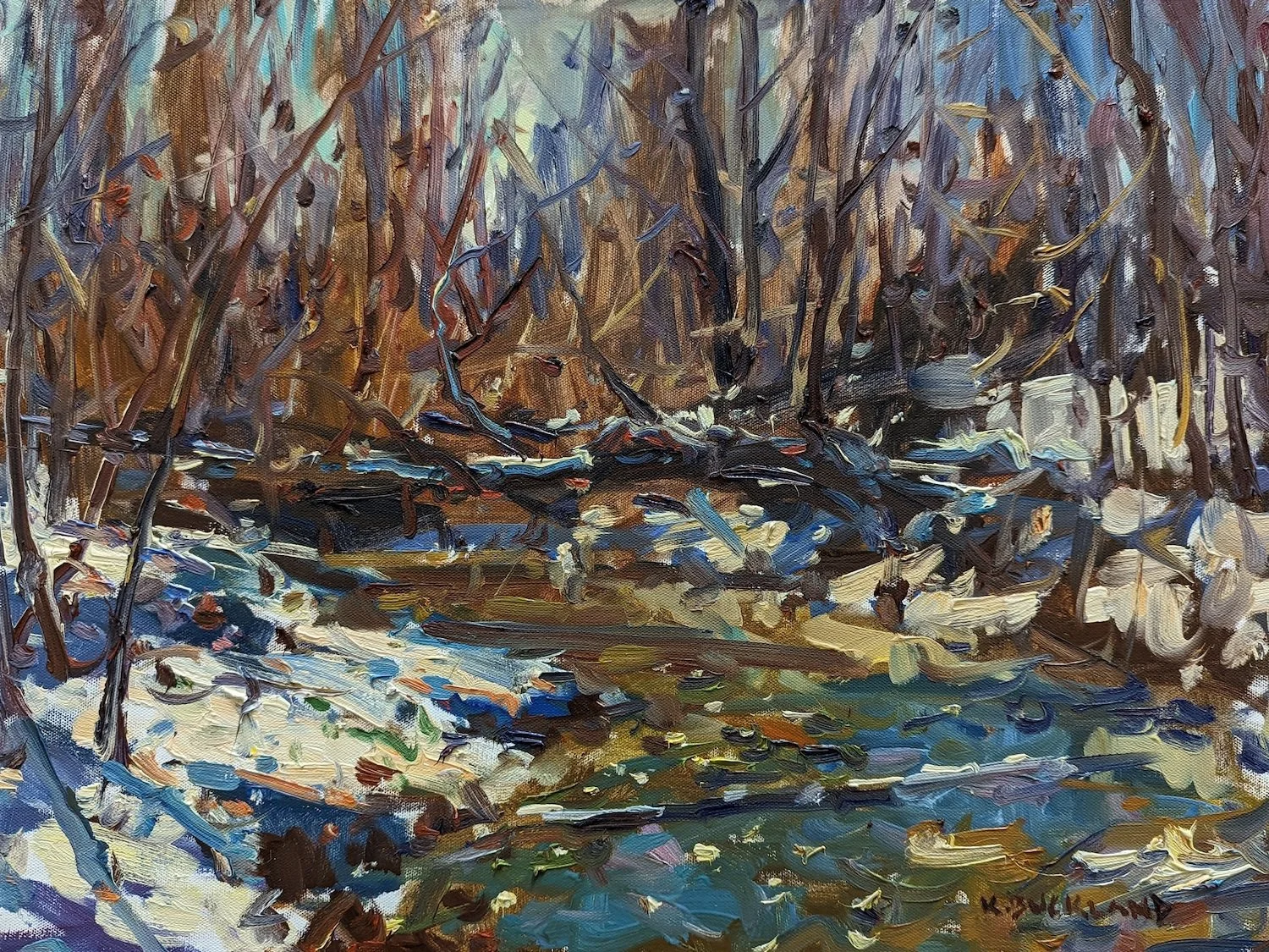   Kyle Buckland ,  January Creek  Oil on Canvas, 18 x 24 in.  $2,800  
