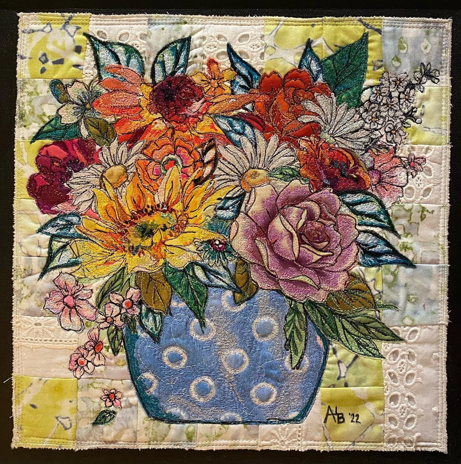Alexandra Lush Benson , A Bouquet Fiber, mixed media 13 x 13 in. $650