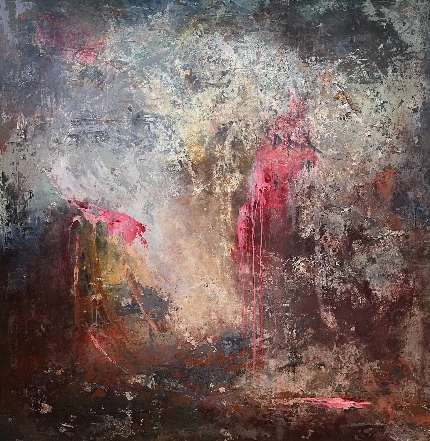Carole German , Mayday II Oil on cradled panel, 36 x 36 in. $2,600